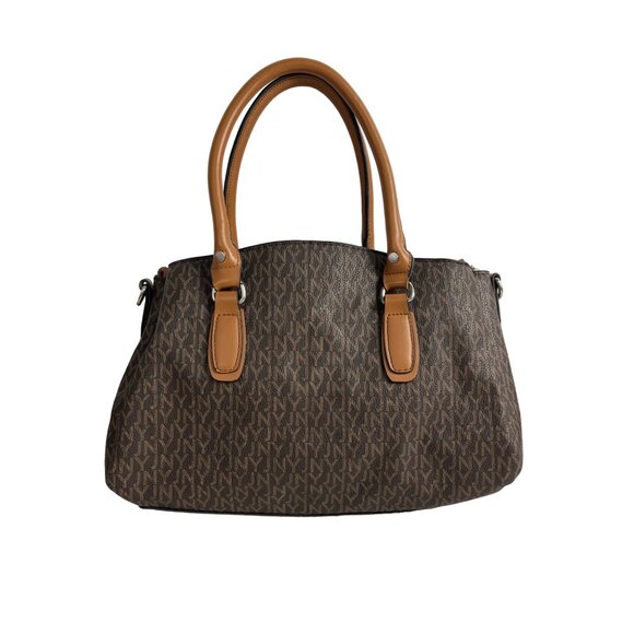 Jones New York Women's Tan Brown Signature Print Handbag Sz M - Picture 3 of 14